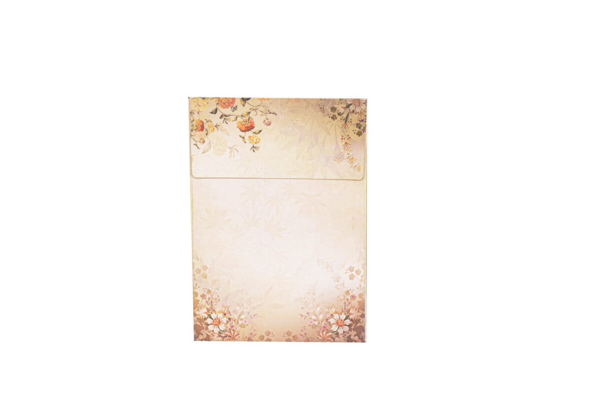 Peach Floral invitation card with Name glass sticker-BI-419 - Image 3