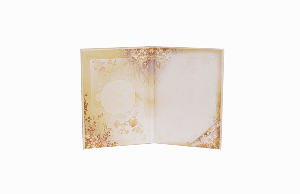 Peach Floral invitation card with Name glass sticker-BI-419 - Image 4