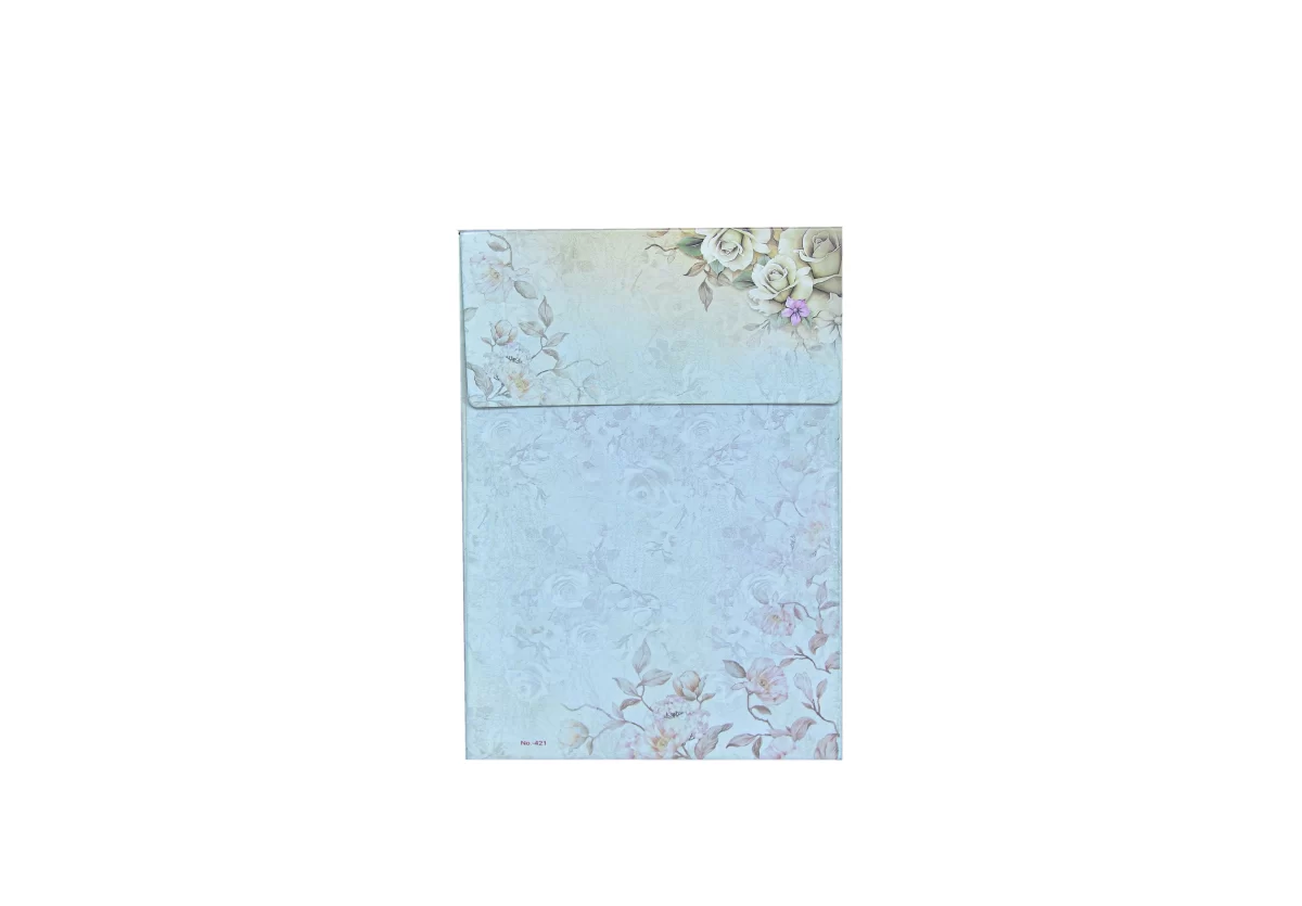 Blue Floral invitation card with Name glass sticker-BI-421 - Image 5