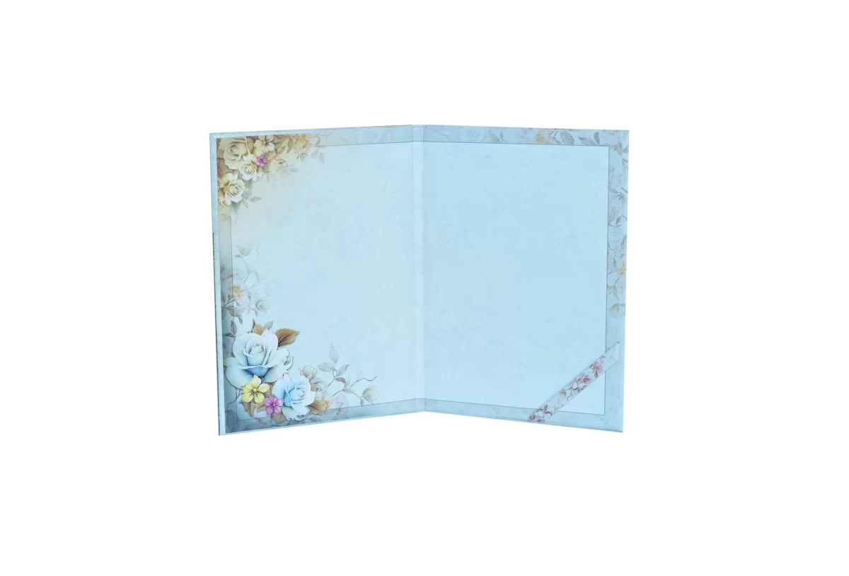 Blue Floral invitation card with Name glass sticker-BI-421 - Image 7