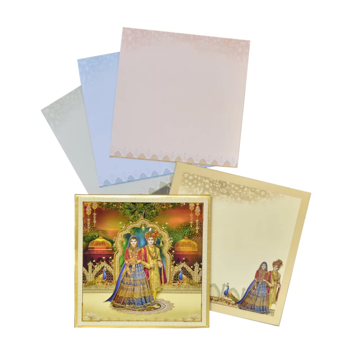Multicolour Bride & Groom wedding card BI-423