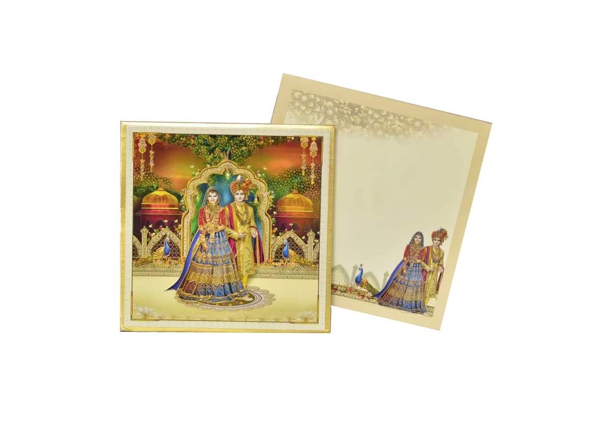 Multicolour Bride & Groom wedding card BI-423 - Image 2