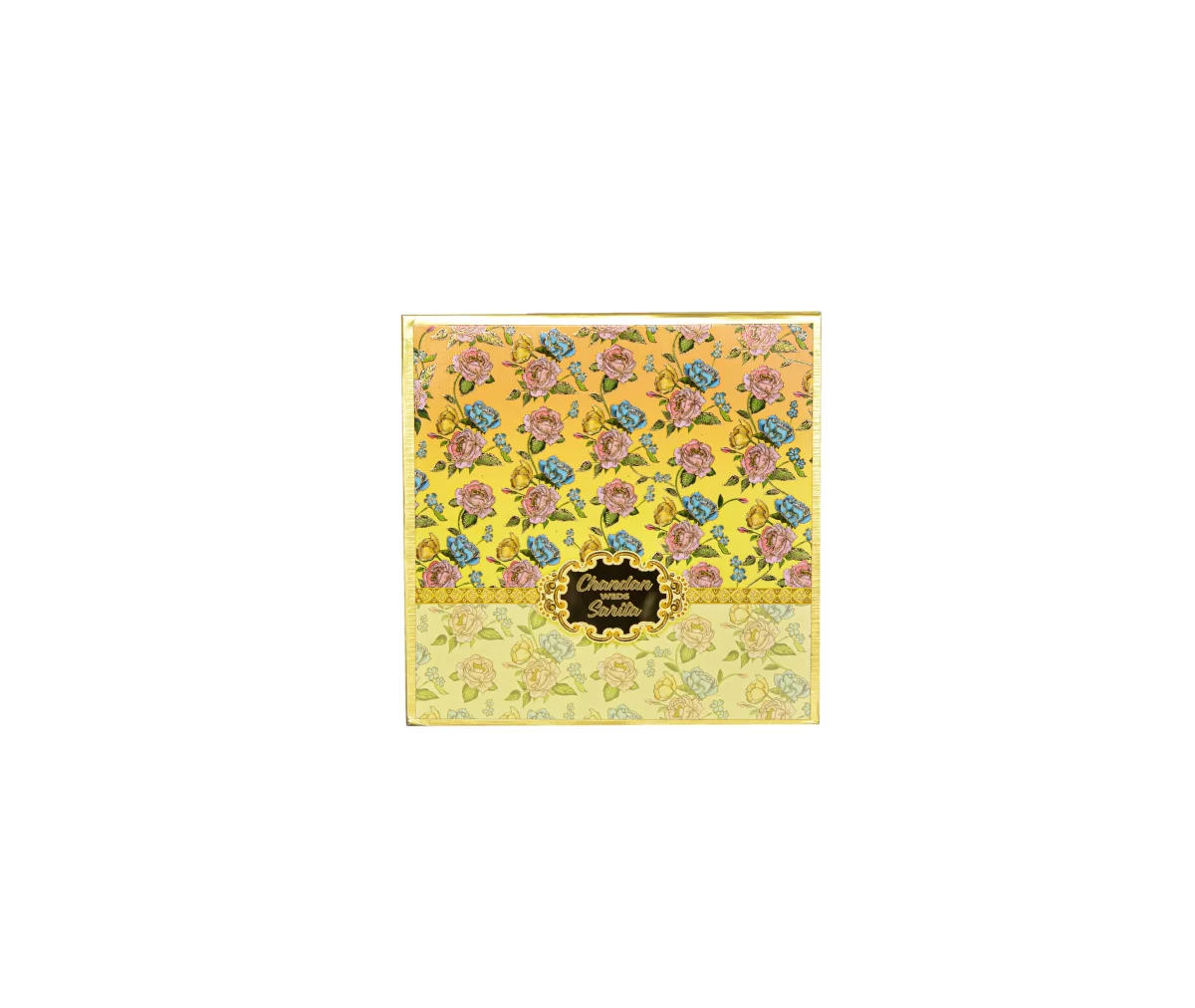 Multicolour Floral invitation card with Name glass sticker-BI-425 - Image 3