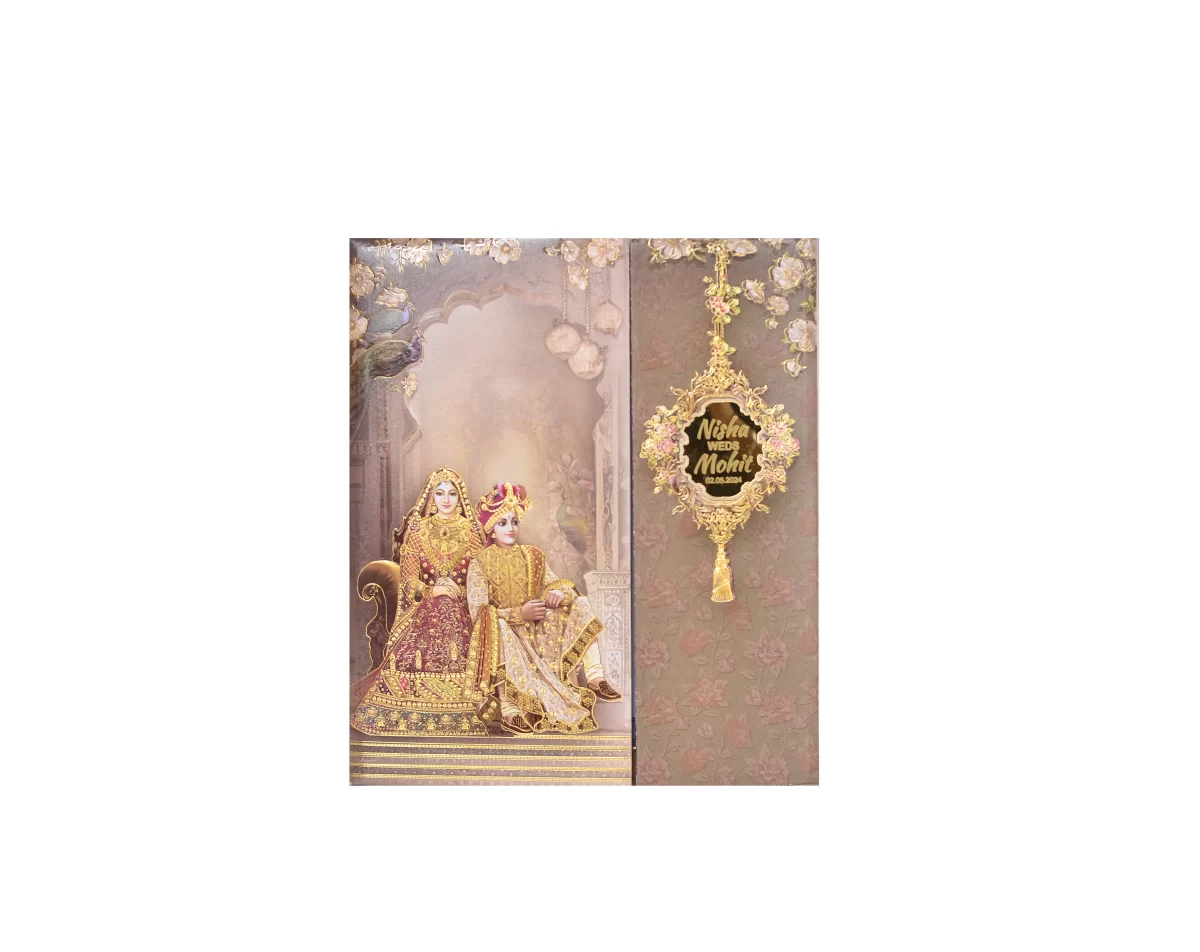 Bride & groom Wedding card with name glass sticker-BI-426 - Image 3