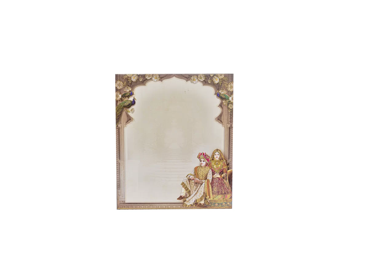Bride & groom Wedding card with name glass sticker-BI-426 - Image 4