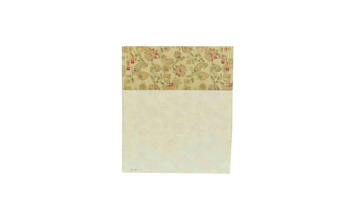 Multicolour Floral wedding card with name glass sticker-BI-427 - Image 5