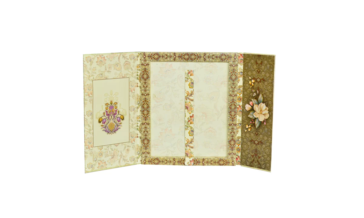 Multicolour Floral wedding card with name glass sticker-BI-427 - Image 6