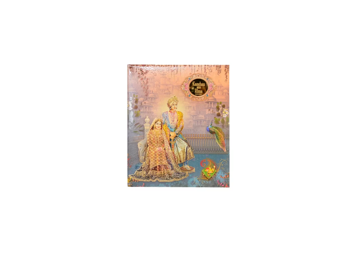Bride & groom Wedding card with name glass sticker-BI-428 - Image 3