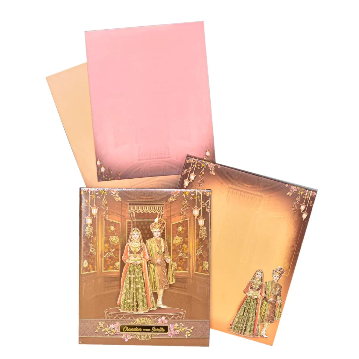 Bride & groom Wedding card with name glass sticker-BI-429
