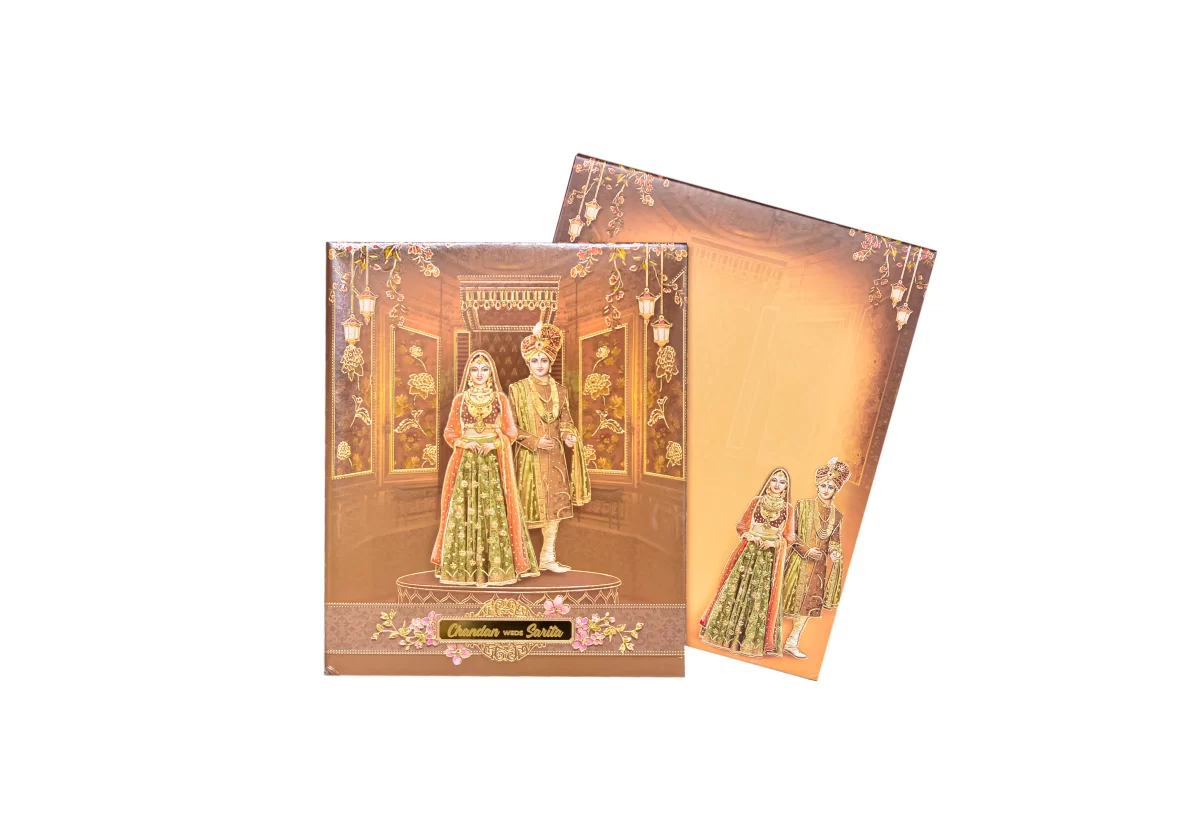 Bride & groom Wedding card with name glass sticker-BI-429 - Image 2