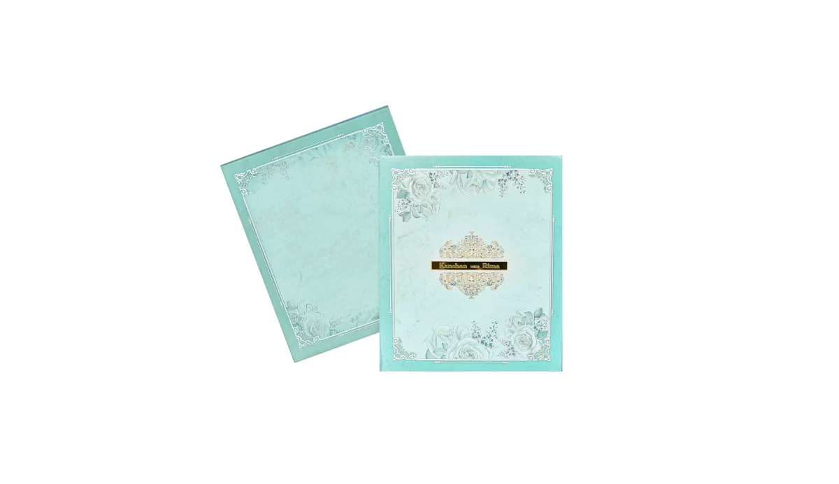 Blue invitation card with name glass sticker-BI-431 - Image 2