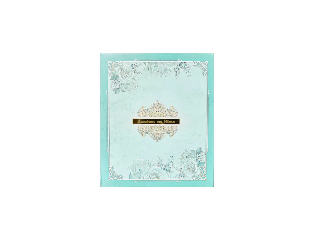 Blue invitation card with name glass sticker-BI-431 - Image 3