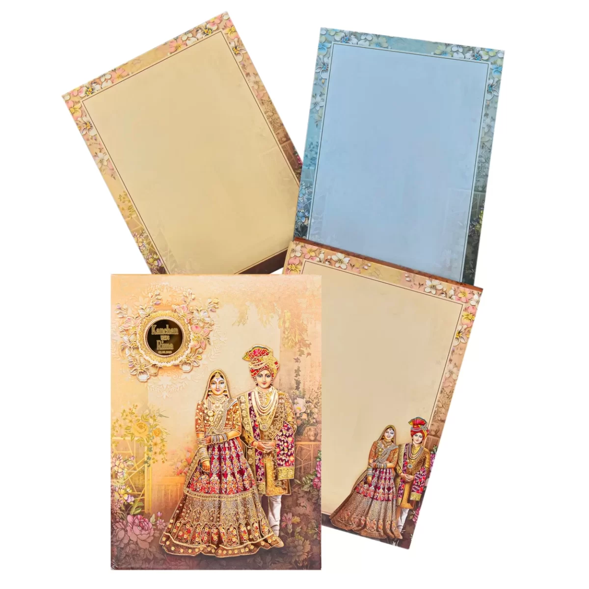 Bride & Groom wedding cards with name glass sticker-BI-432