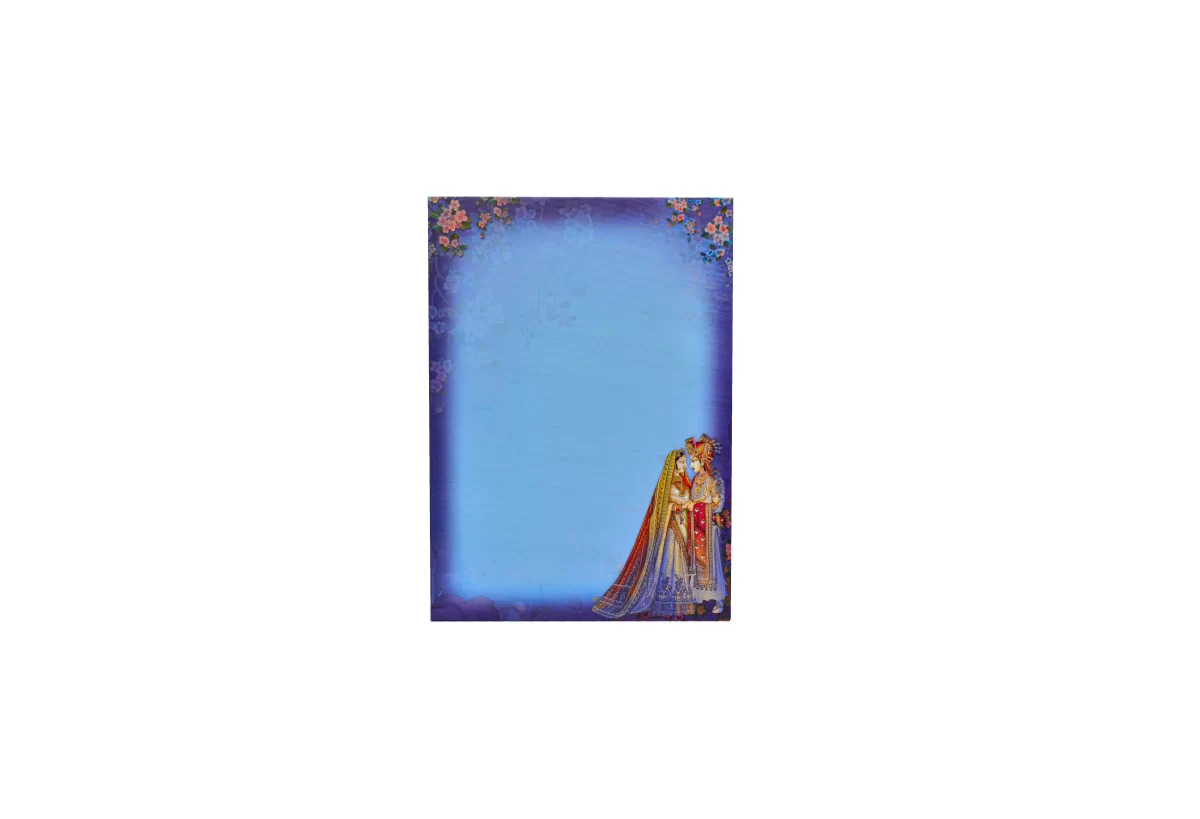 Blue Colour Ganesh wedding cards with name glass sticker-BI-433 - Image 4