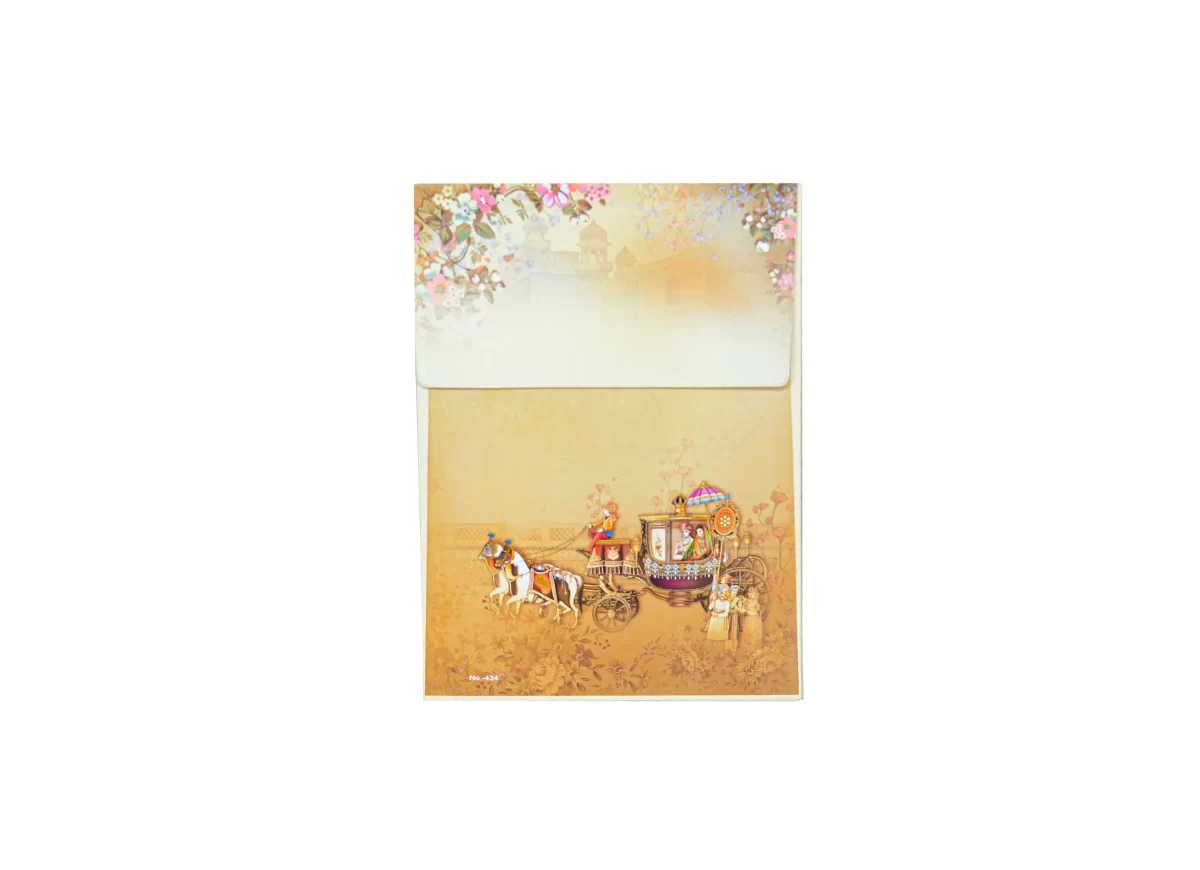 Yellow colour Ganesh wedding cards with name glass sticker-BI-434 - Image 5
