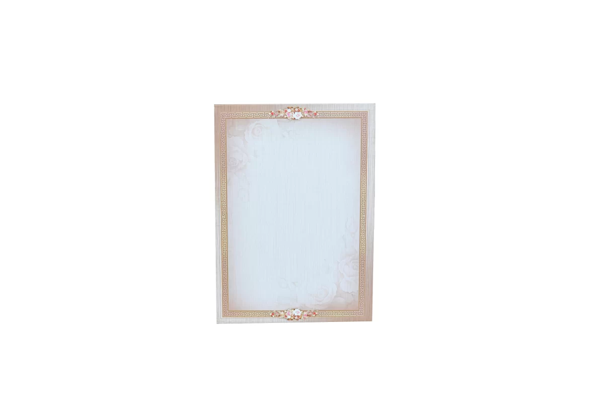 Peach colour Floral wedding cards with name glass sticker-BI-435 - Image 4
