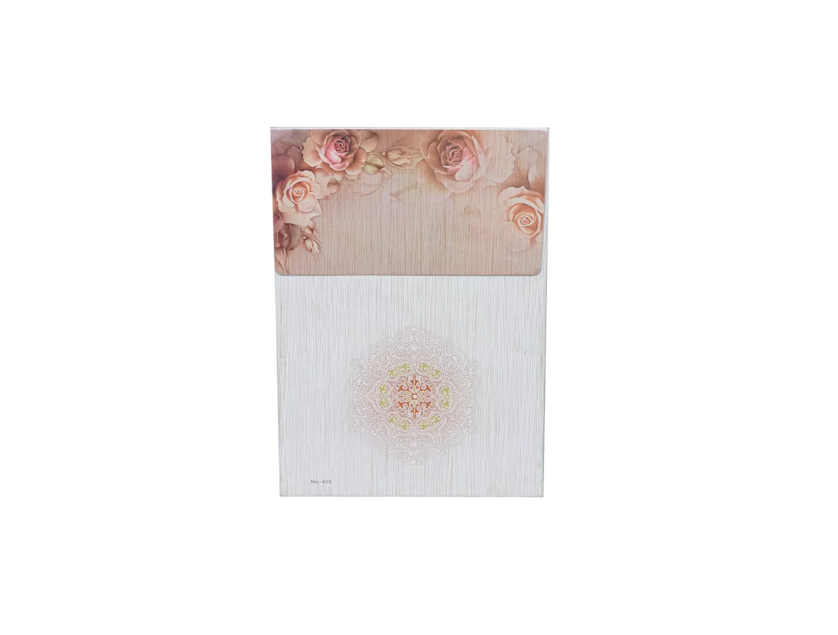 Peach colour Floral wedding cards with name glass sticker-BI-435 - Image 5