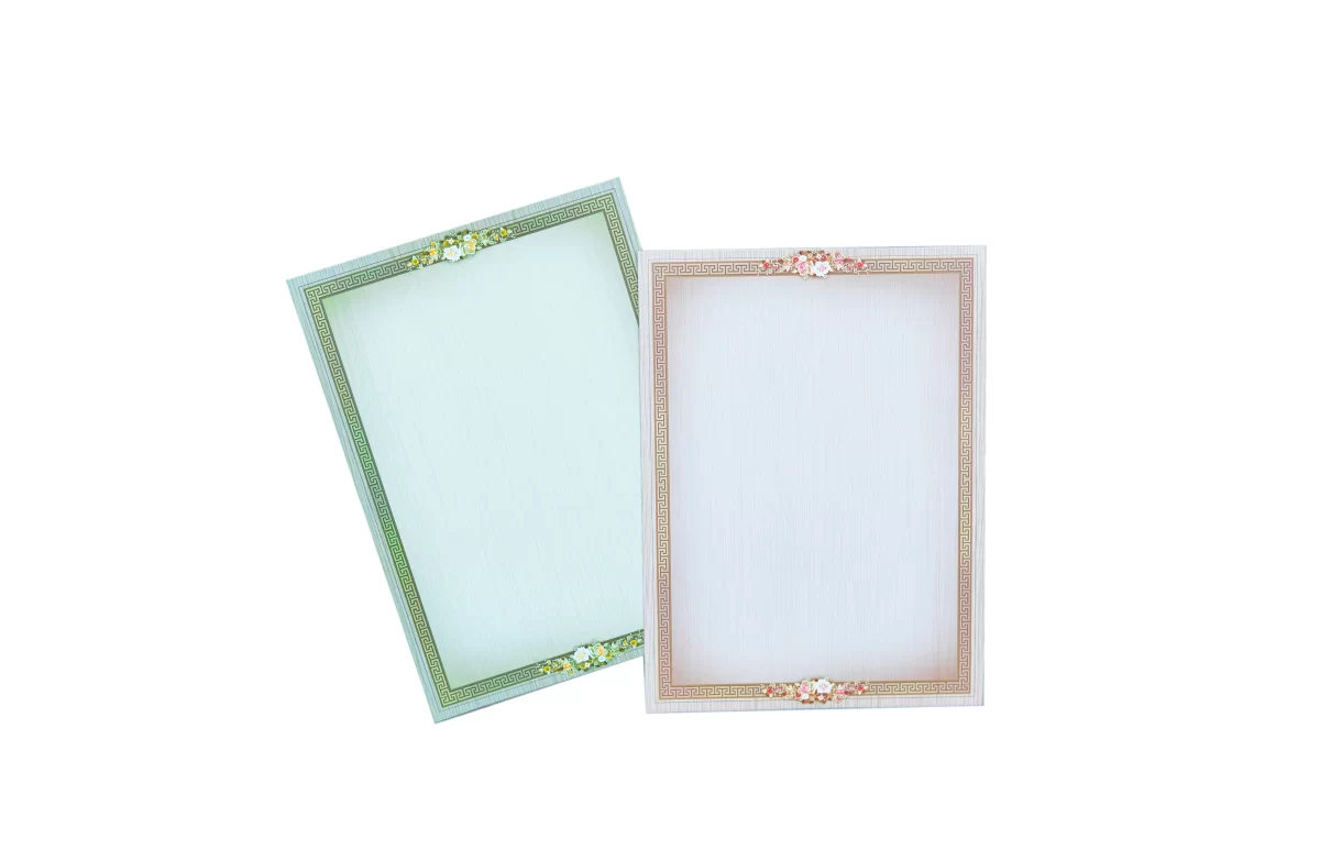 Peach colour Floral wedding cards with name glass sticker-BI-435 - Image 6