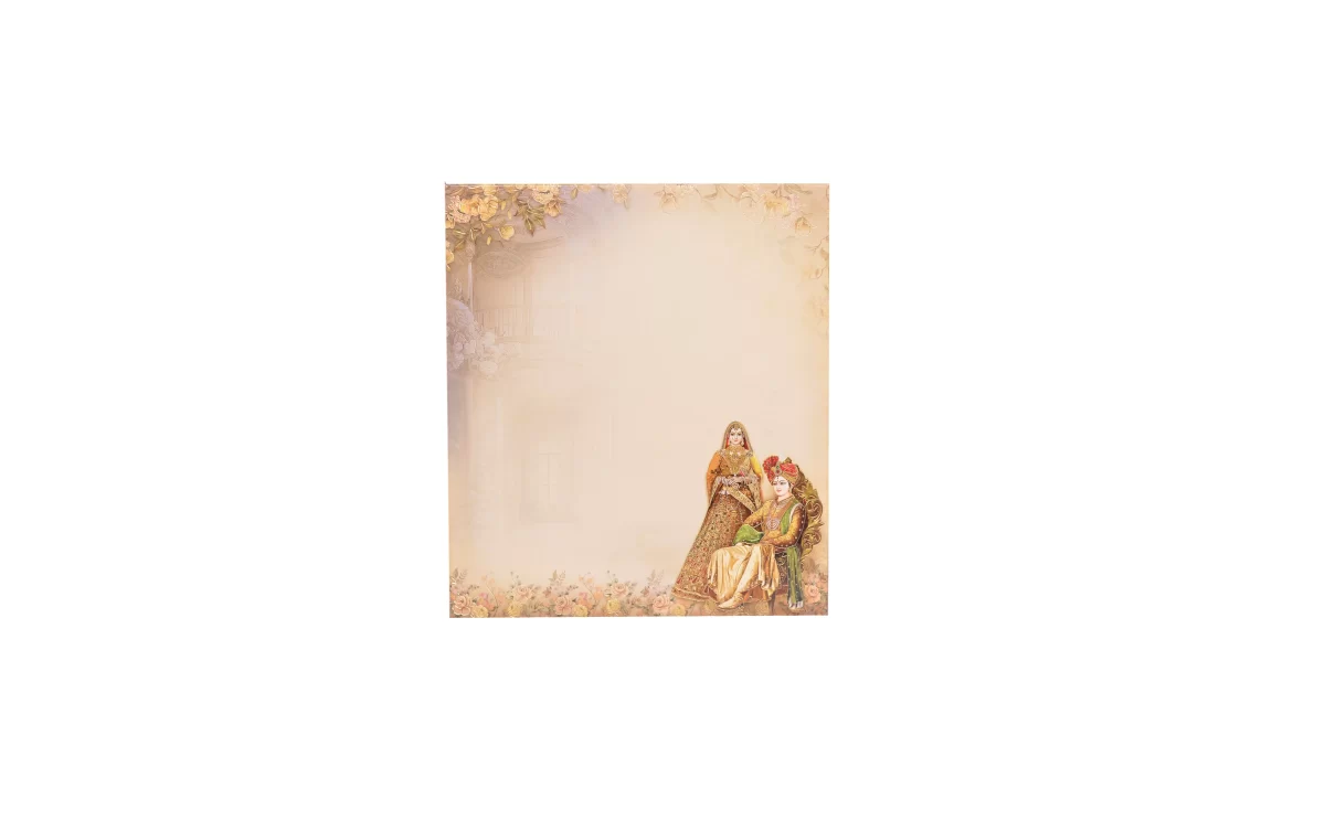 Peach Colour bride & groom wedding cards with name glass sticker-BI-436 - Image 4