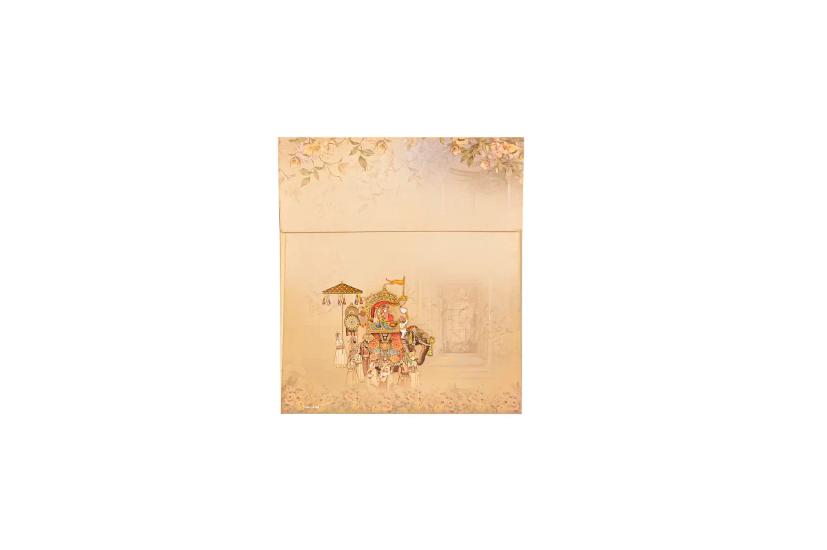 Peach Colour bride & groom wedding cards with name glass sticker-BI-436 - Image 5