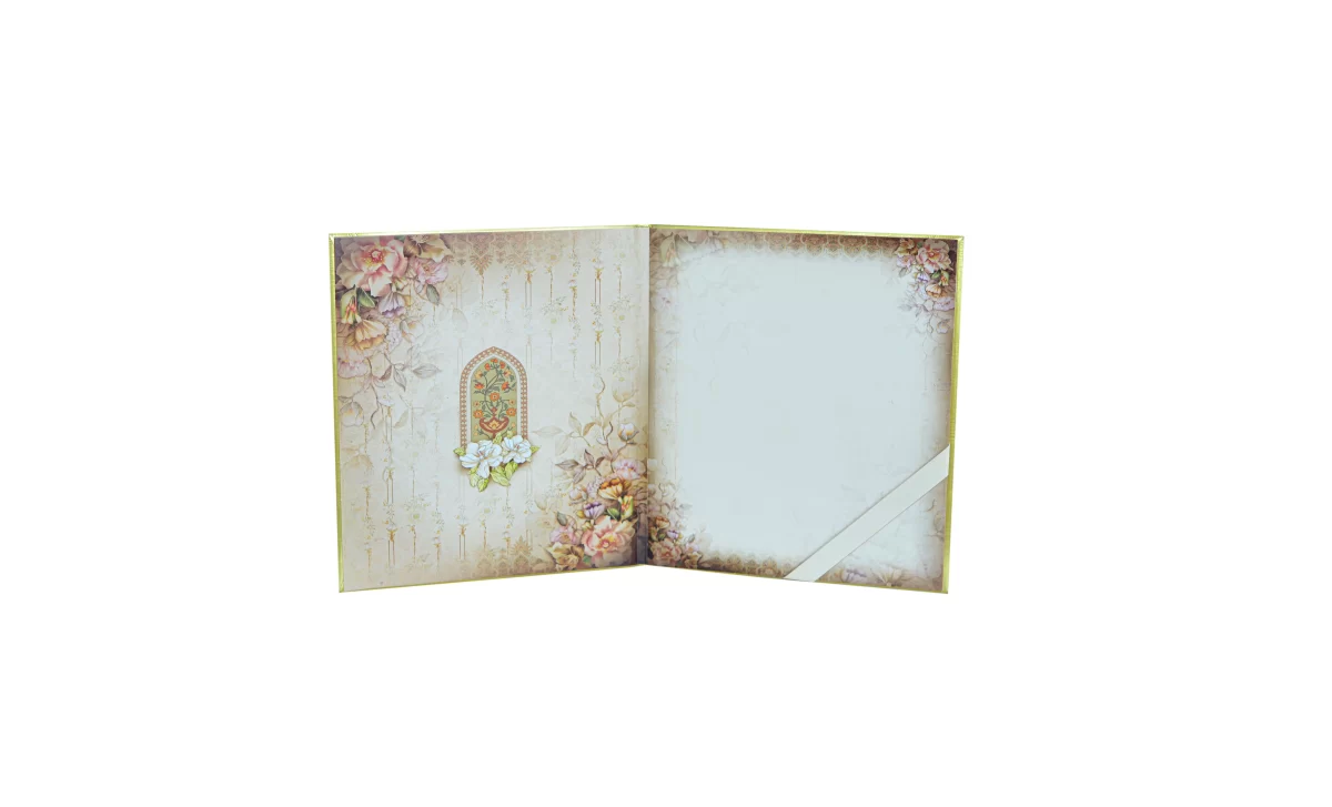 Floral wedding card with Name sticker-BI-437 - Image 7