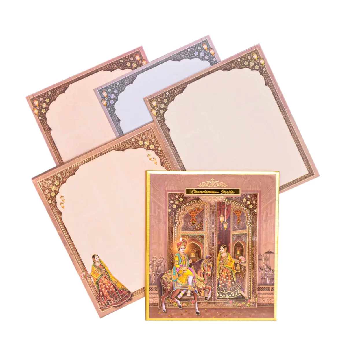 Bride & Groom wedding cards with name glass sticker-BI-438