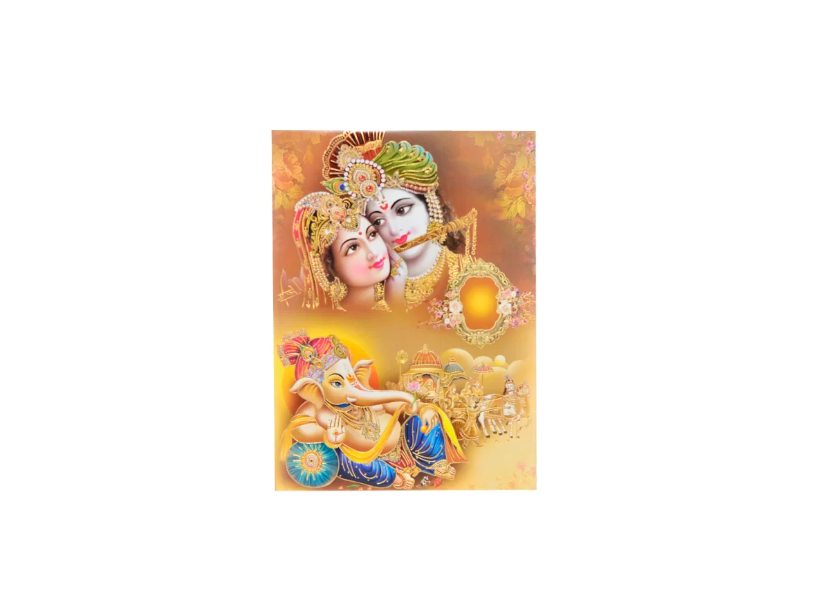Radha Krishna and Bride & groom with name glass sticker-441 - Image 3