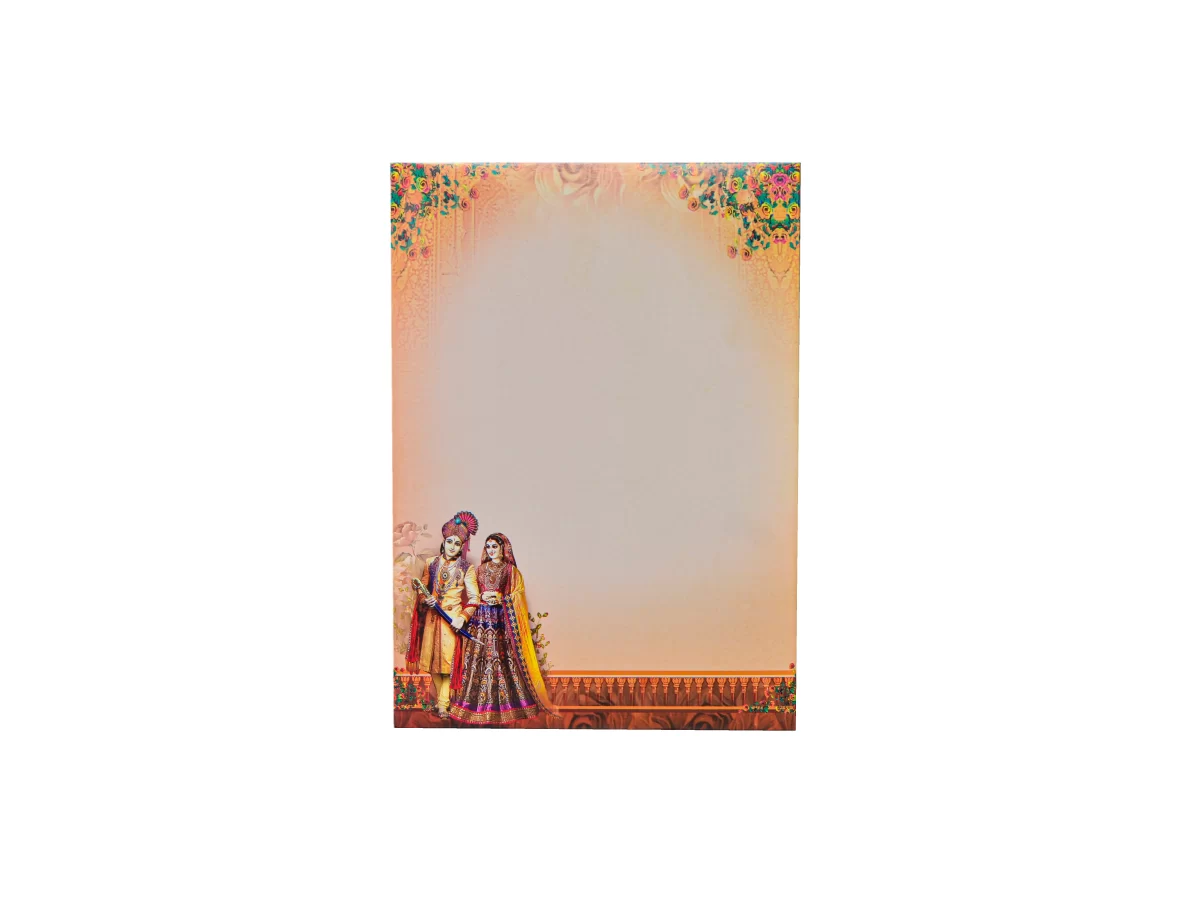 Peach colour Invitation card with name glass sticker-BI-442 - Image 4