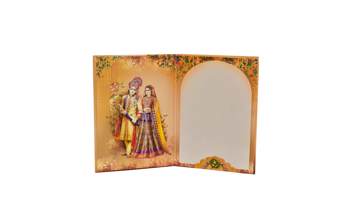 Peach colour Invitation card with name glass sticker-BI-442 - Image 7
