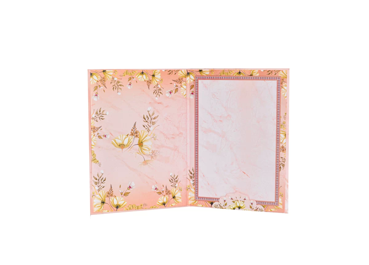 Peach Colour floral Invitation card with name glass sticker-BI-443 - Image 7