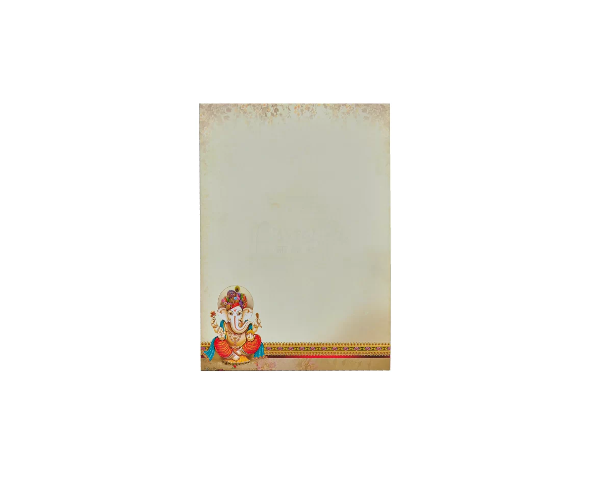 Ganesh and bride & groom wedding card with name glass sticker-BI-444 - Image 4