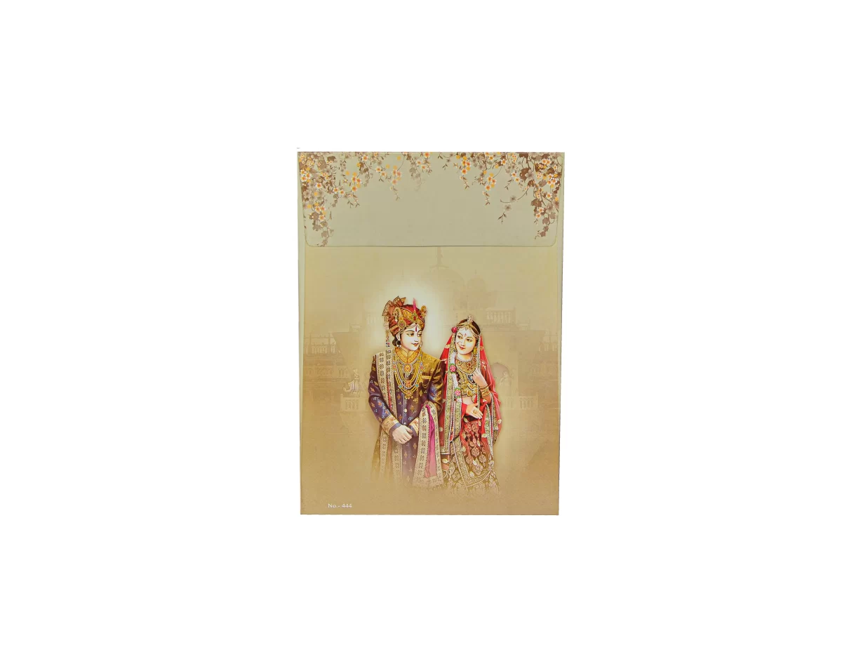 Ganesh and bride & groom wedding card with name glass sticker-BI-444 - Image 5