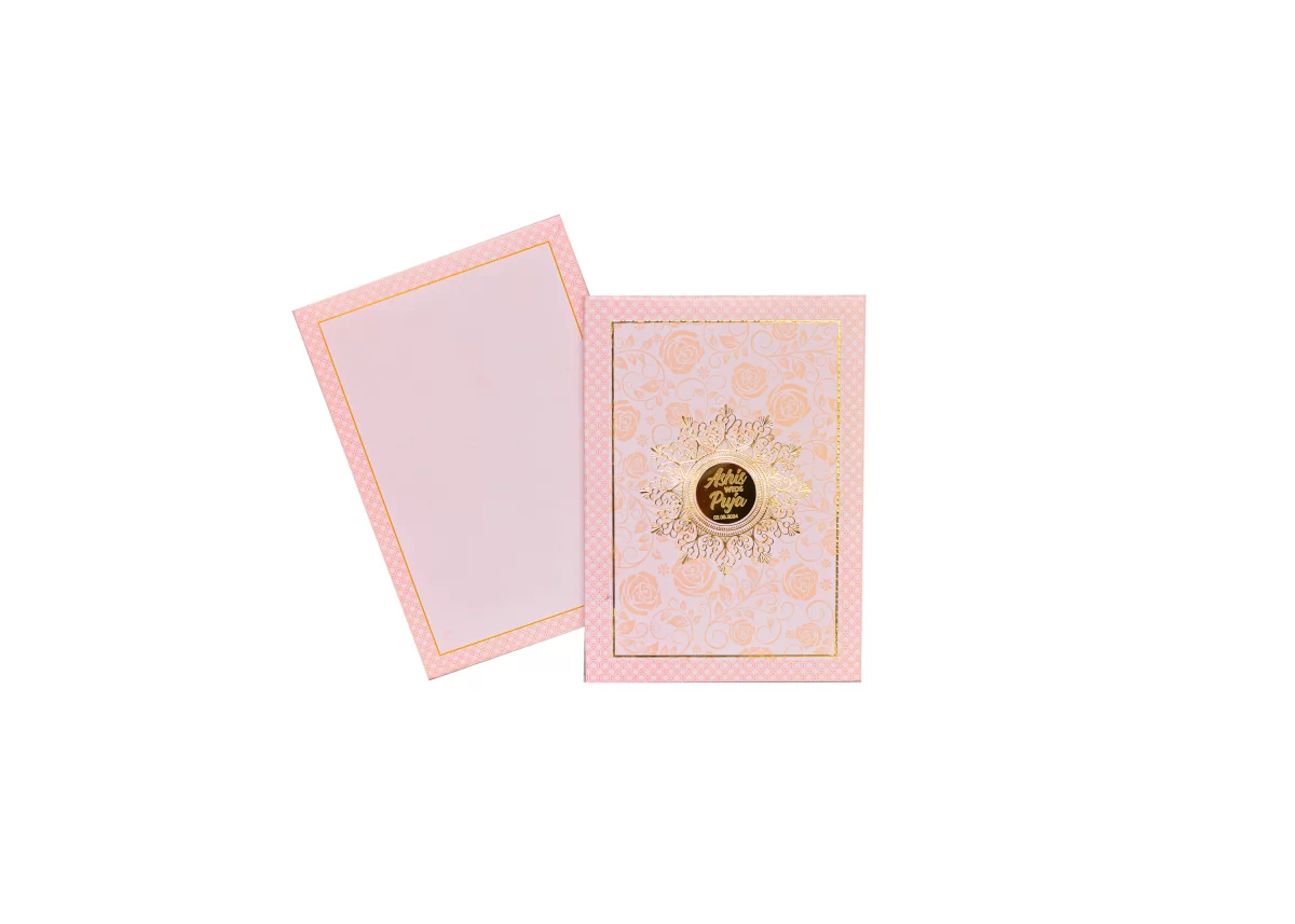 Floral Invitation card with Golden foil and glass sticker BI-446 - Image 2