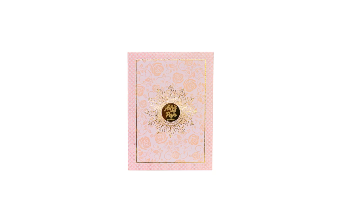 Floral Invitation card with Golden foil and glass sticker BI-446 - Image 3