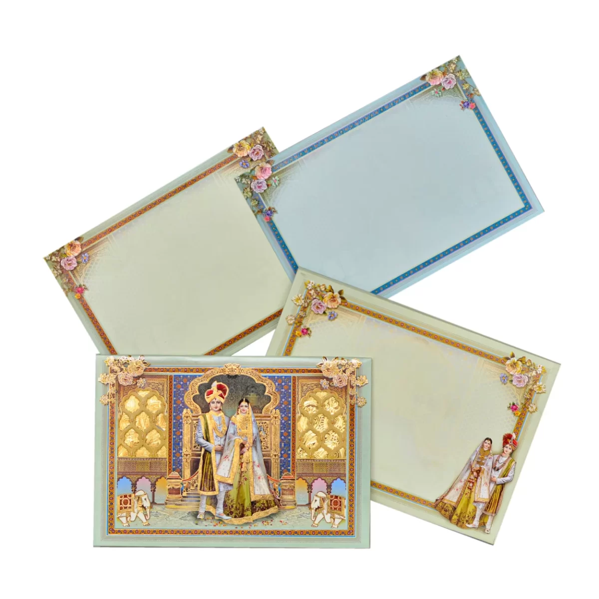Bride & Groom wedding cards with Golden foil BI-449