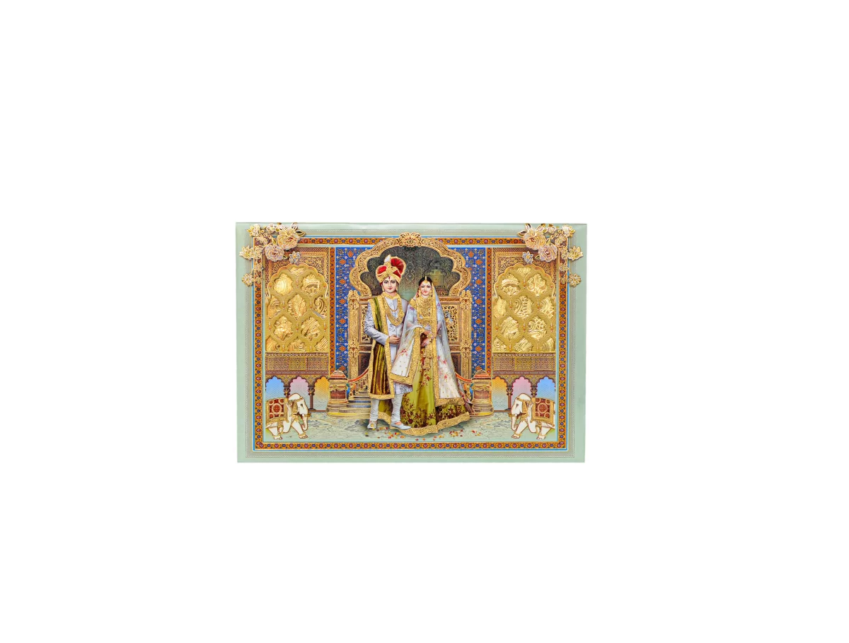 Bride & Groom wedding cards with Golden foil BI-449 - Image 3
