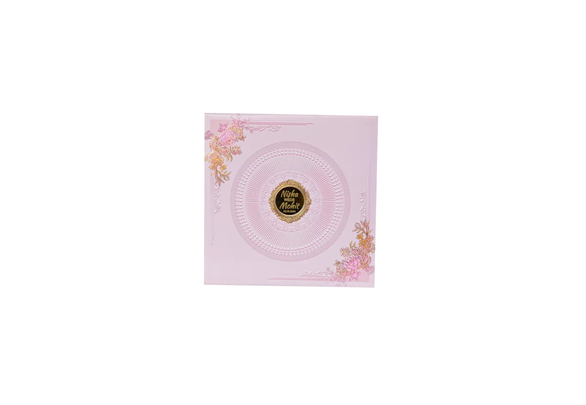 Floral Invitation card with Golden foil and glass sticker BI-451 - Image 3