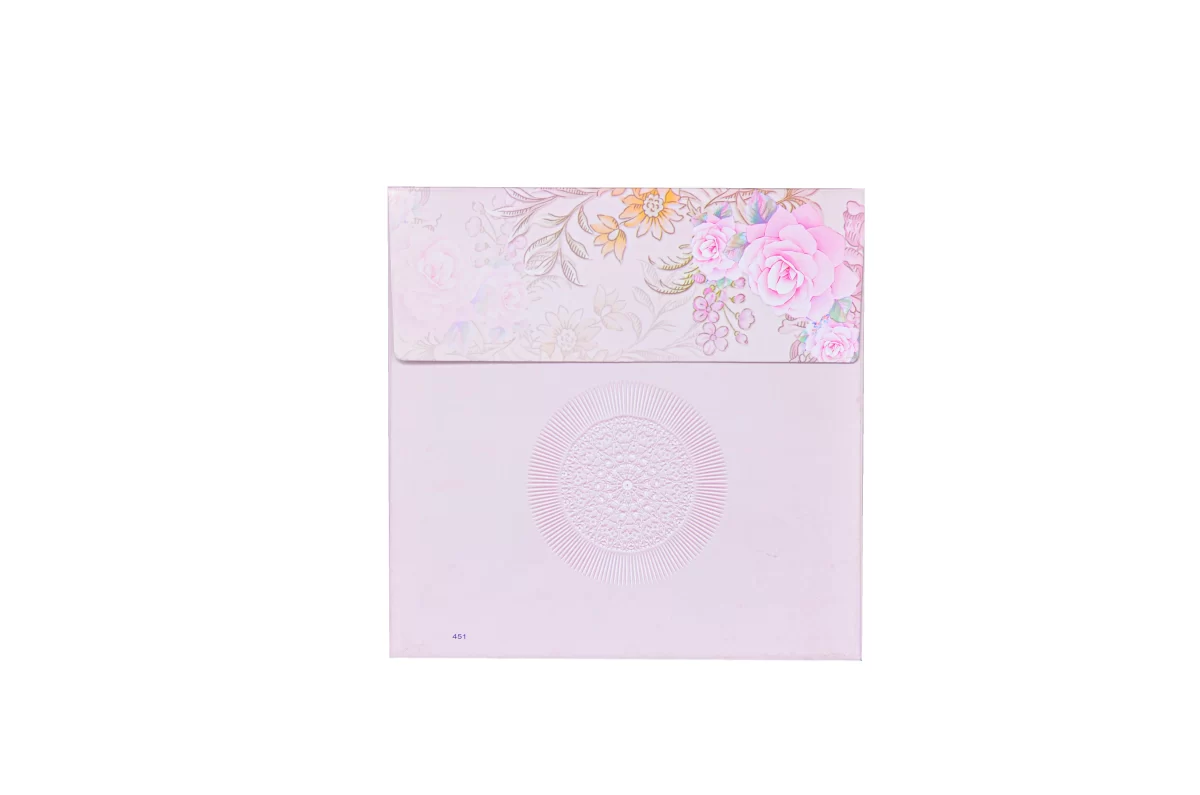 Floral Invitation card with Golden foil and glass sticker BI-451 - Image 5