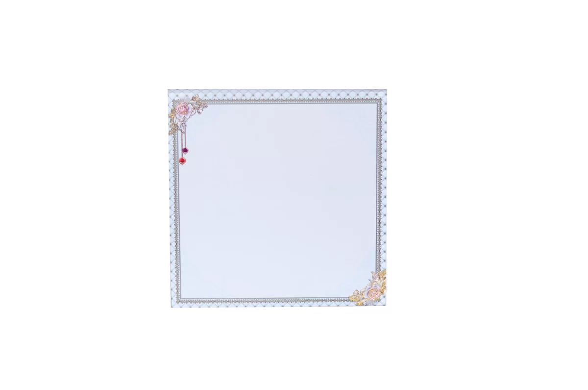 Floral Invitation card with Golden foil and glass sticker BI-452 - Image 4