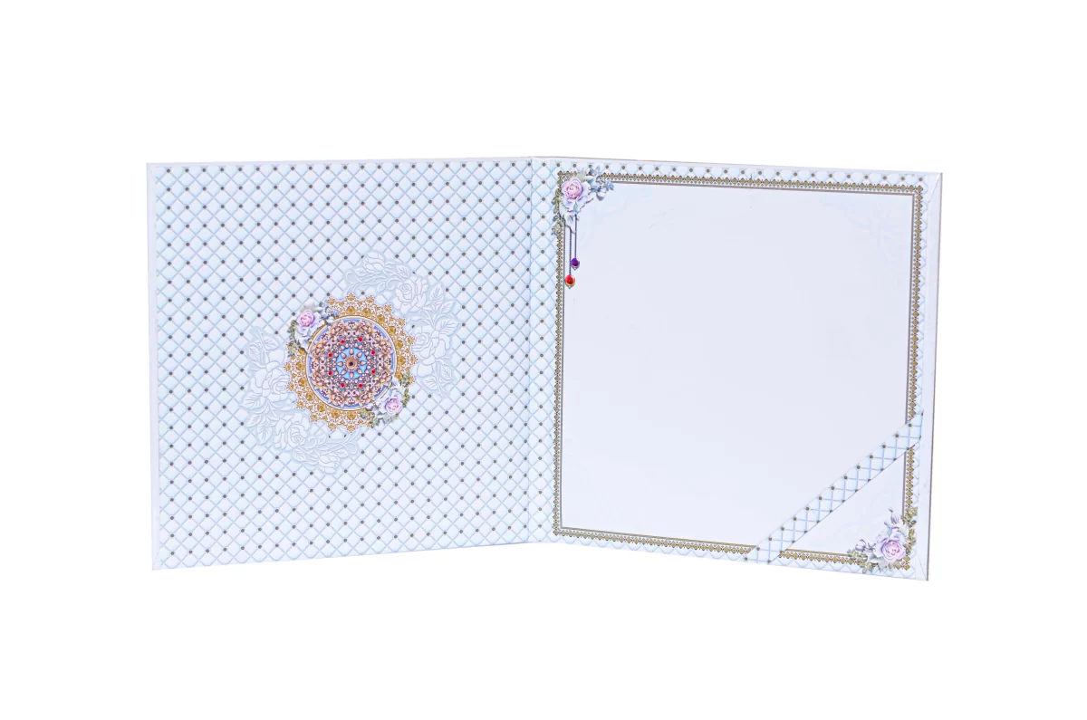 Floral Invitation card with Golden foil and glass sticker BI-452 - Image 7