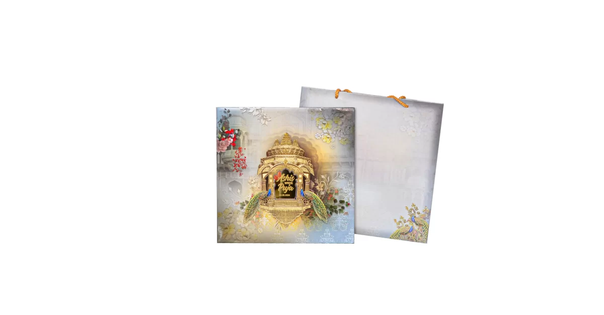 Multicolour Wedding Card with glass sticker BI-454 - Image 2